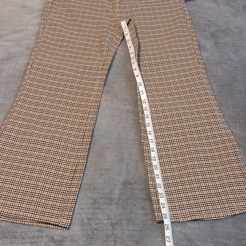 Brown & Black Checkered Wide Leg Pants, Stretchy, Womens Large, Mia Rose NWT - Picture 7 of 14